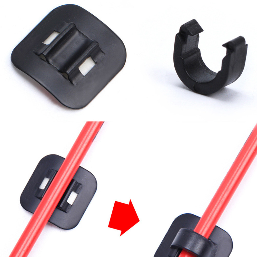 2Pcs Bike Cable Clip Black Alu - Cycling Gear Holder ulasan dan harga